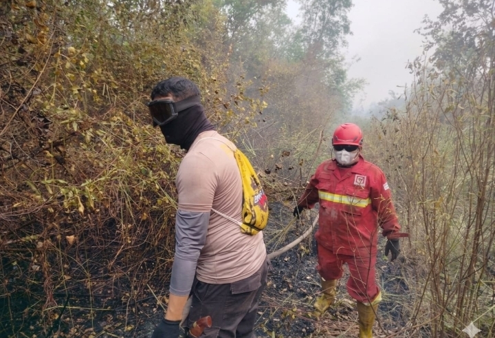 Tim Gabungan Padamkan Karhutla 4 Ha di Ibul Besar I Pemulutan