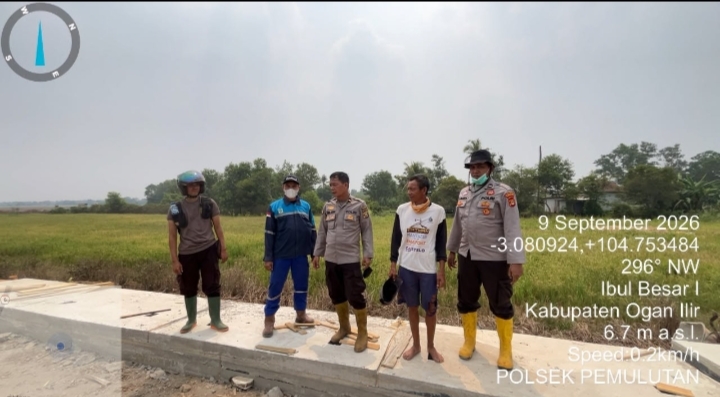 Polsek Pemulutan Ogan Ilir Bersama Tiga Pilar Perkuat Patroli dan Pencegahan Karhutla