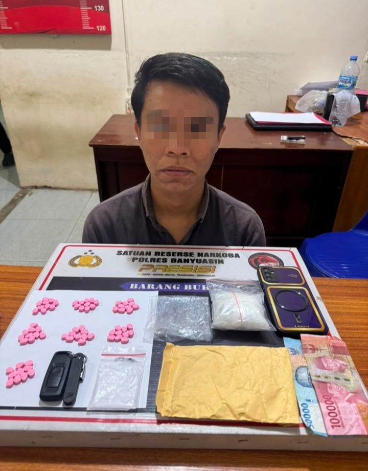 Satresnarkoba Polres Banyuasin Gagalkan Peredaran 101 Gram Sabu dan 70 Butir Ekstasi