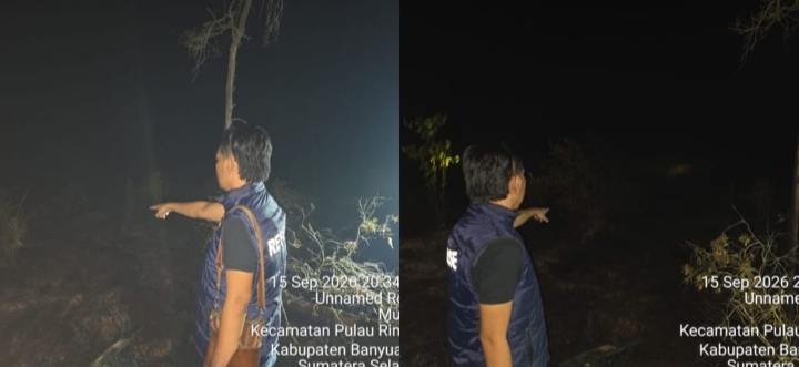 Polsek Pulau Rimau Bersama Brimob dan BPBD Padamkan Hotspot di Desa Mukut