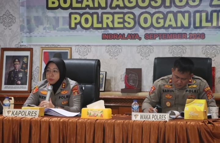 Kinerja Penegakan Hukum Naik, Polres Ogan Ilir Gelar Anev Bulanan