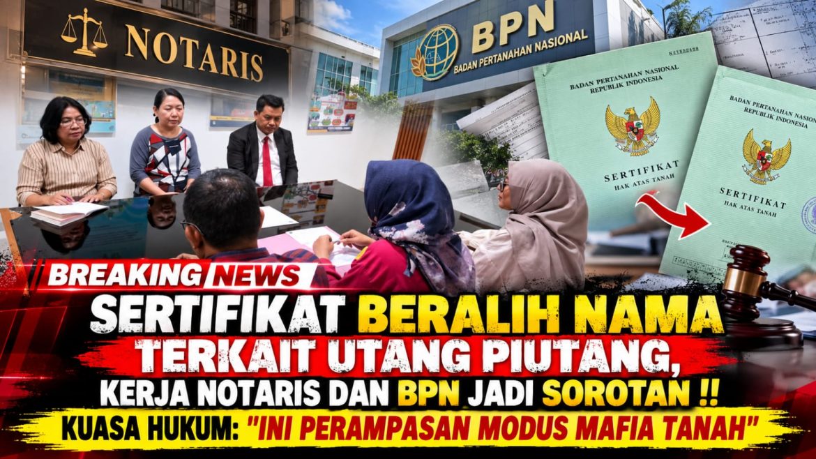 *Sertifikat Beralih Nama Terkait Utang Piutang, Kuasa Hukum: “Ini Perampasan Modus Mafia Tanah*