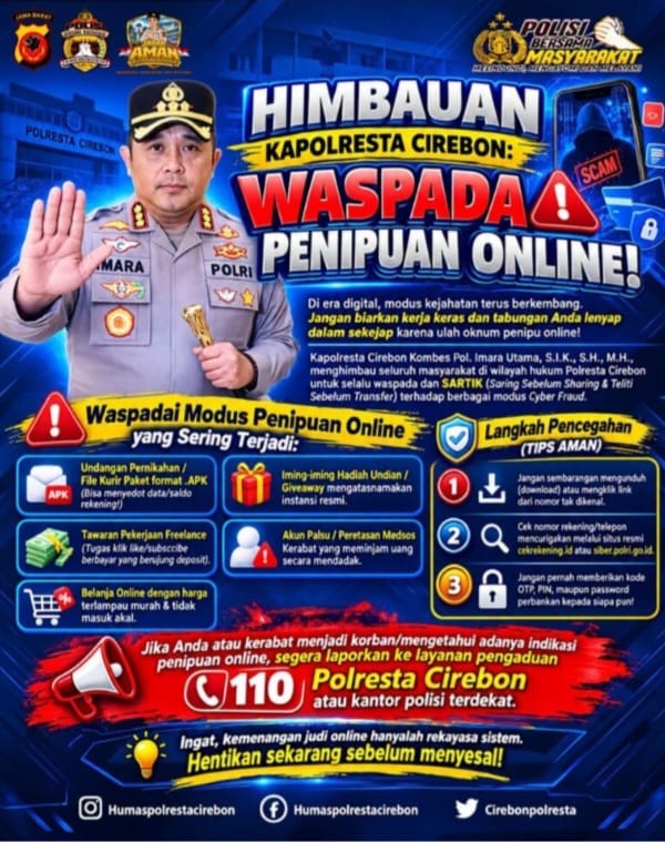 Gara Terdepan Lindungi Warga di Era Digital, Polresta Cirebon Galakkan Gerakan ‘SARTIK’ Basmi Cyber Fraud.