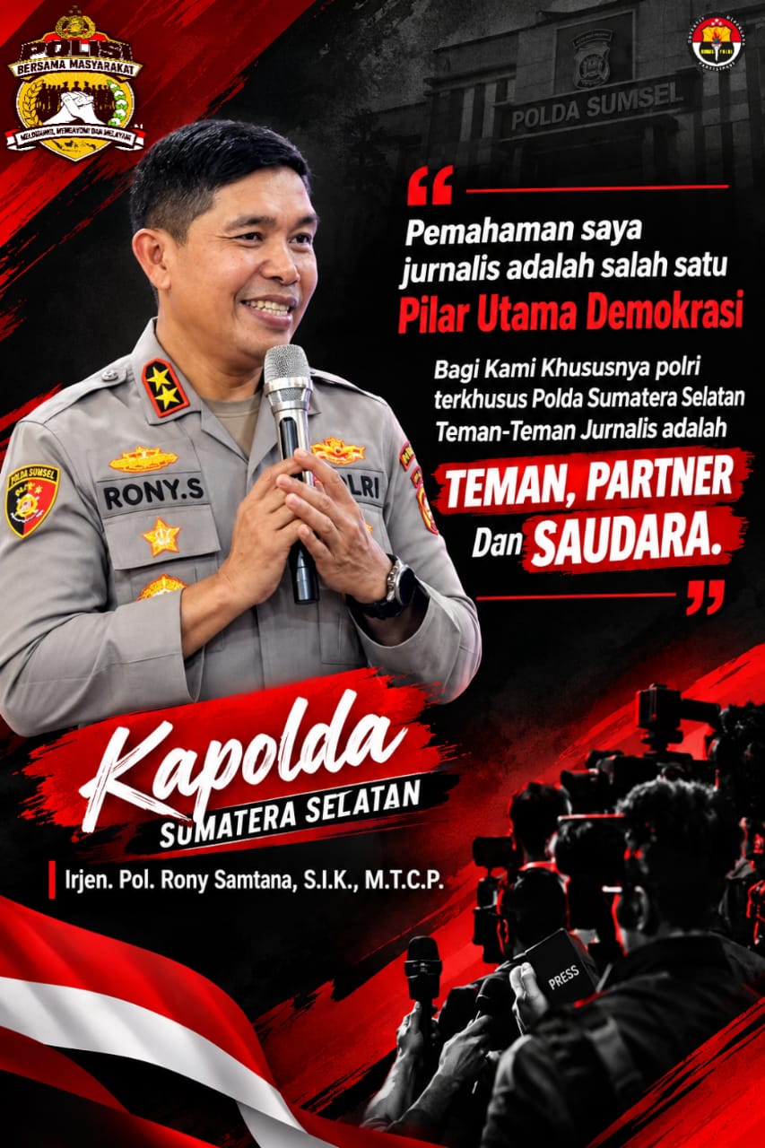 Kapolda Sumsel: Pers Mitra Strategis Polri dalam Membangun Sumatera Selatan
