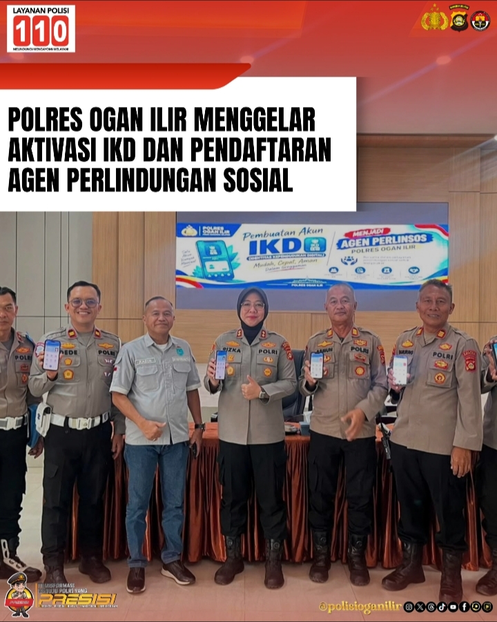 Dukung Pelayanan Publik, Kapolres Ogan Ilir Beserta Jajaran Kompak Aktivasi IKD dan Daftar Agen Perlinsos