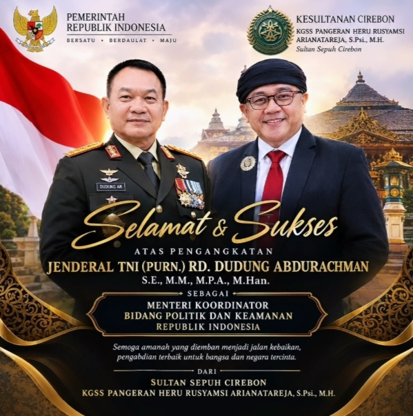 Sultan Sepuh Cirebon Ucapkan Selamat kepada Jenderal (Purn) Dudung Abdurachman atas Pengangkatannya sebagai Menko Polkam RI