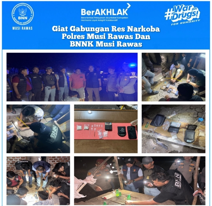 Razia Gabungan BNN dan Polres Musi Rawas, Pengedar Sabu Diamankan dengan Barang Bukti 20,37 Gram