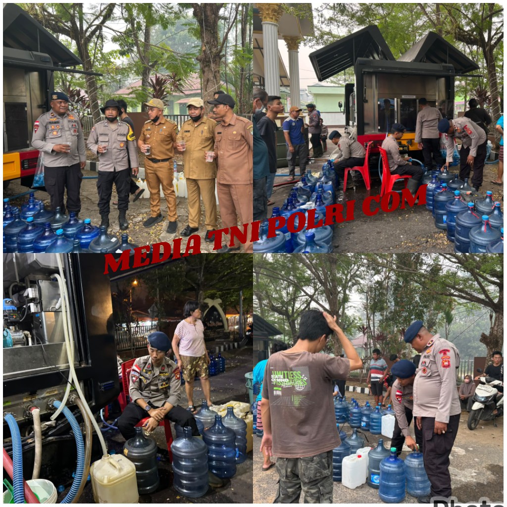 Bantu Warga Kesulitan Air Bersih, Brimob Kalbar Salurkan Air Bersih di Ketapang